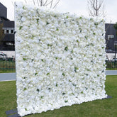 Aperturee - Aperturee Pure White Green Leaf Artificial Wedding Flower Wall